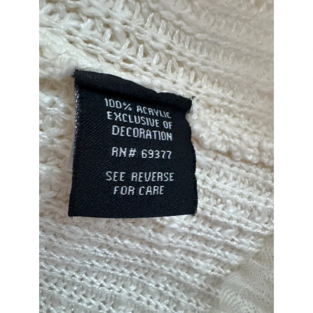 Sugar Rush Girls Ivory Open Front Cardigan Lace Trim Knit Sweater XL RN 69377